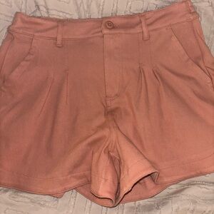 High Waist Pink Tailored Shorts